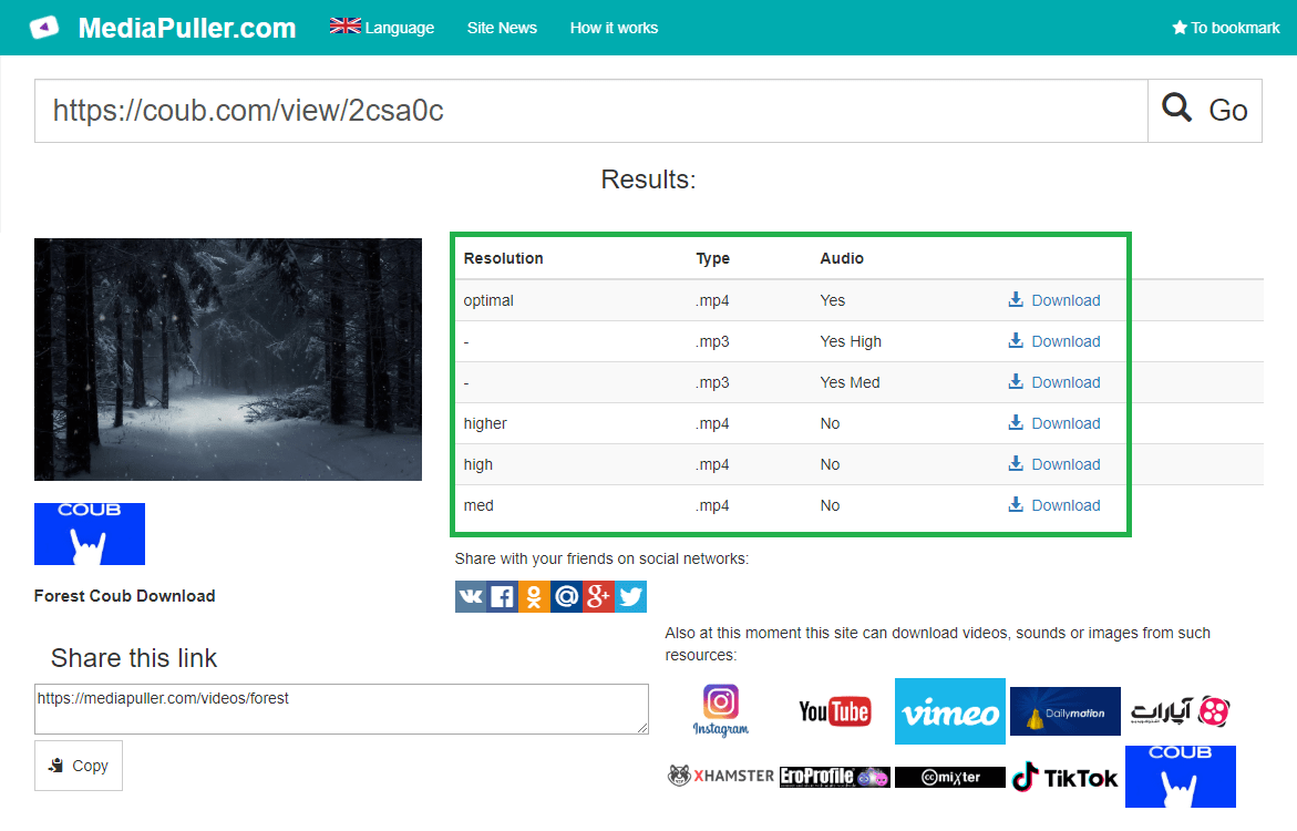 Coub download result